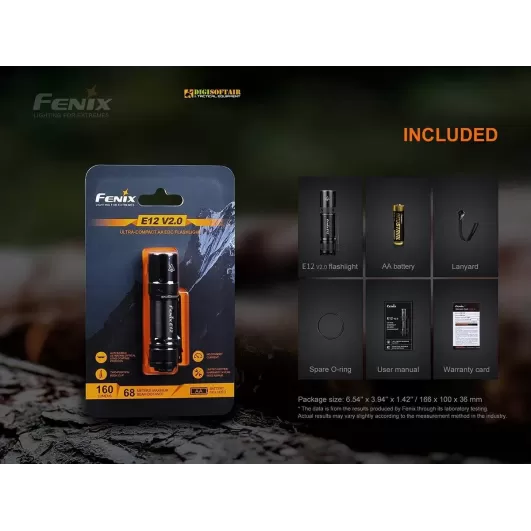 Fenix E12 V2.0 AA Flashlight 160 lumen