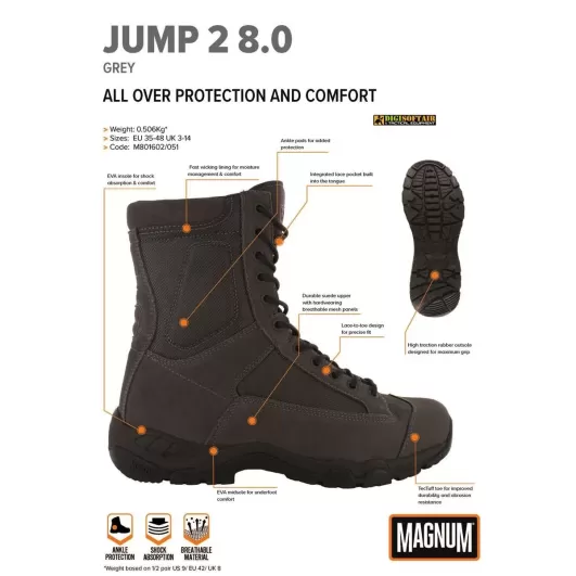 MAGNUM Anfibi Jump 2 neri 8 pollici