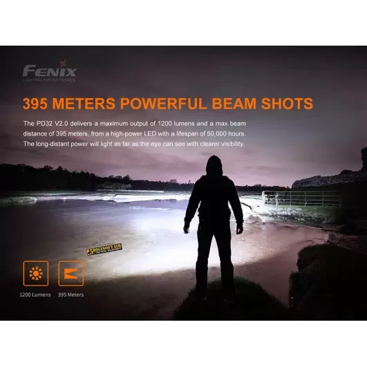 Fenix PD32 V2.0 LED Flashlight 1200 lumens