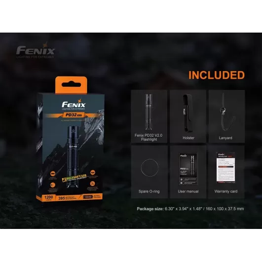 Fenix PD32 V2.0 LED Flashlight 1200 lumens