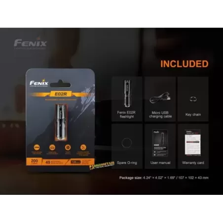 Fenix E02R Keychain Flashlight 200 lumen