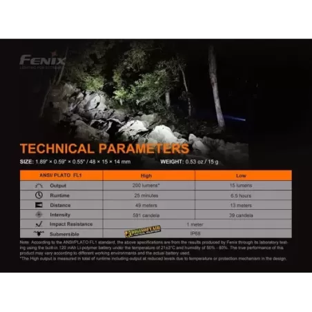 copy of Fenix E03R Keychain Flashlight 260 lumen