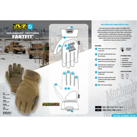 Mechanix Tactical ColdWork FastFit — Winter Gloves Coyote