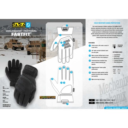 Mechanix Tactical ColdWork FastFit — Winter Gloves Neri