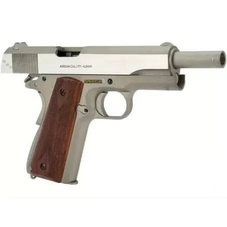 copy of Swiss Arms 1911 Military Rail Pistol Tan Co2 Cal 4,5