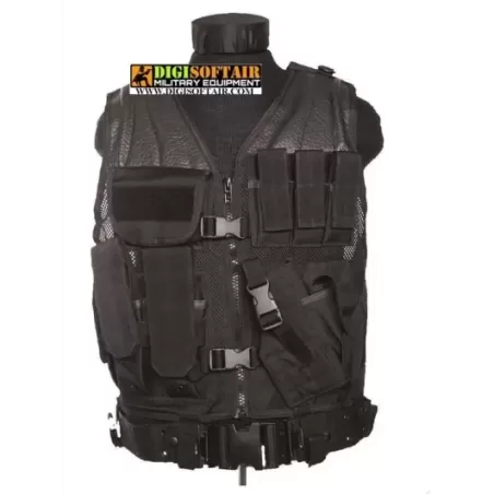 USMC BLACK COMBAT VEST WITH BELT USMC BLACK COMBAT VEST WITH BELT