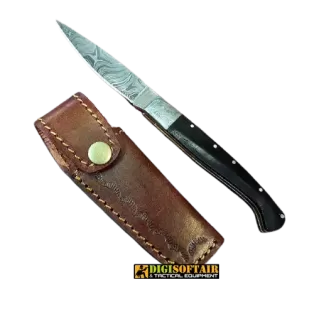 Pattada Mascu in black horn with 10cm damask blade 60351 2