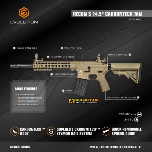 Evolution M4 Recon S 14.5 Carbontech Tan EC05AR-T