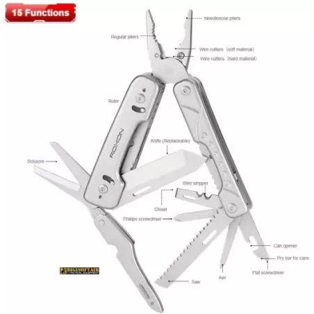 Roxon S802 Pinza multiuso a 16 funzioni con acciarino