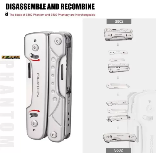 Roxon S802 Pinza multiuso a 16 funzioni con acciarino