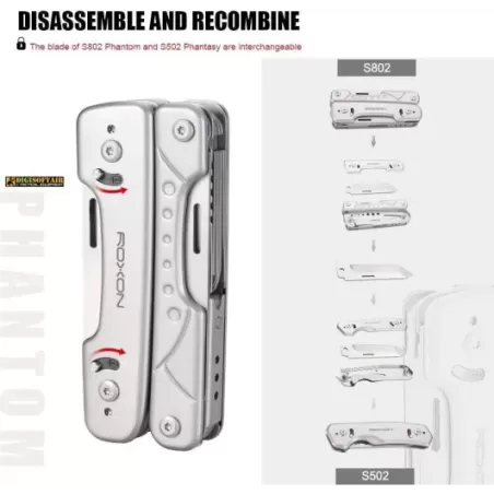 Roxon S802 Pinza multiuso a 16 funzioni con acciarino