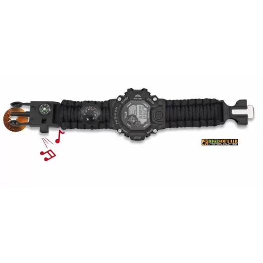 Orologio con set di sopravvivenza Nero 33889-NE