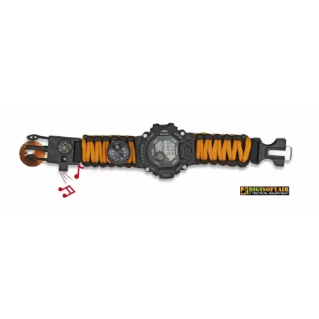 Black Orange Watch with survival set 33889-NA
