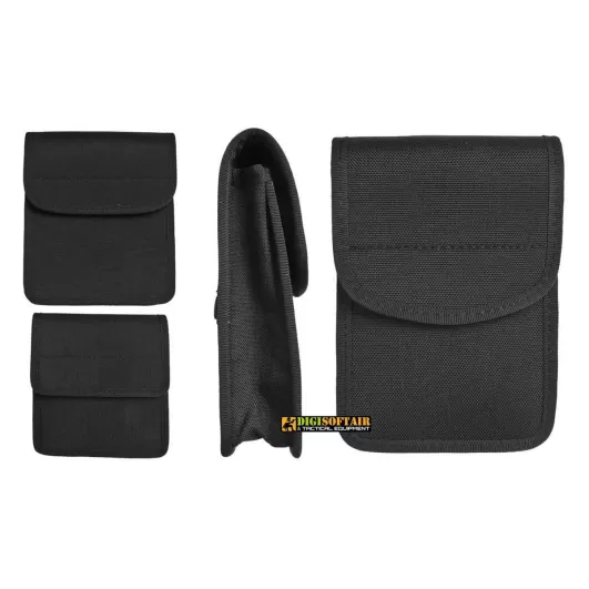 Black Nylon padded utility pouch with velcro 11x14x3,5 cm vega