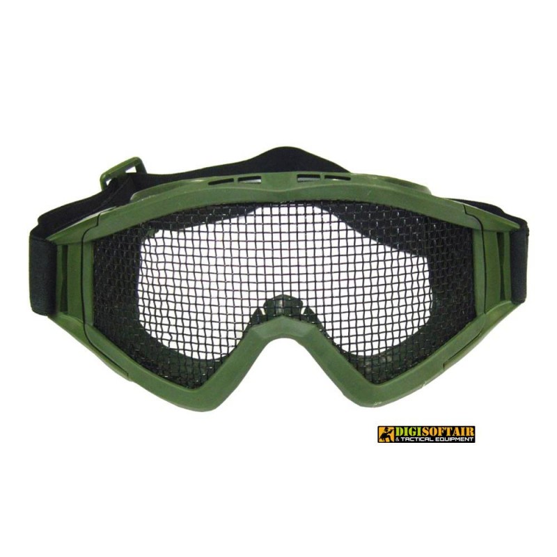 Wosport maschera Verde con rete metallica 6060V