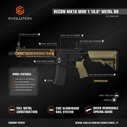 Evolution Recon MK18 Mod 1 10.8 Metal BR EC16AR-BR