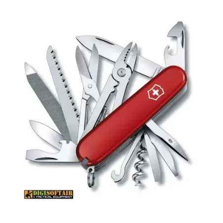 VICTORINOX HANDYMAN Multiuso da 91 mm con guance in Cellidor rosso con croce dotato di 23 funzioni. coltello multiuso