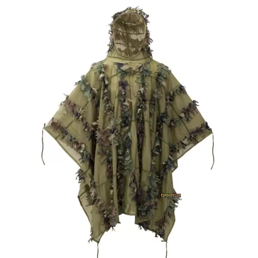 LEAF GHILLIE PONGHO US Woodland Helikon Tex