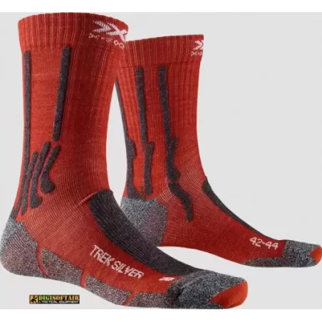 X Bionic Trek Silver Socks Crimson Red / Dolomite Grey X Bionic Trek Silver Socks Crimson Red / Dolomite Grey