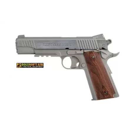 COLT 1911 Rail Gun Stainless fixed metal slide 6mm 15 BB's COLT 1911 Rail Gun Stainless fixed metal slide 6mm 15 BB's