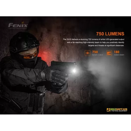 Fenix GL22 Tactical Light with Red Laser Sight 750 lumens