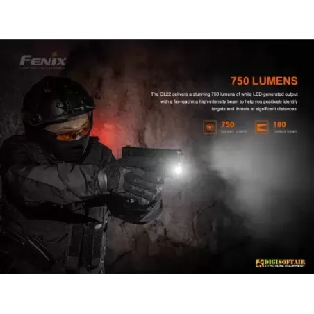 Fenix GL22 Tactical Light with Red Laser Sight 750 lumens