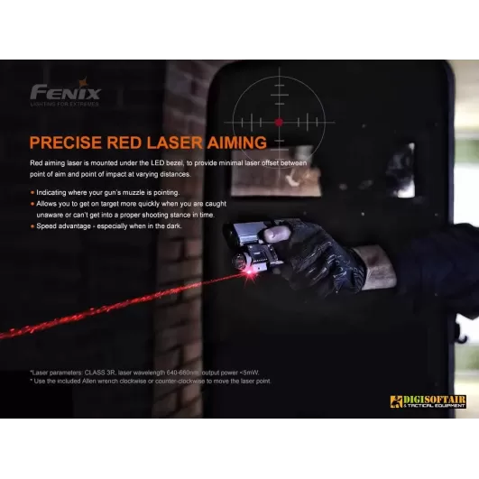 Fenix GL22 Tactical Light with Red Laser Sight 750 lumens