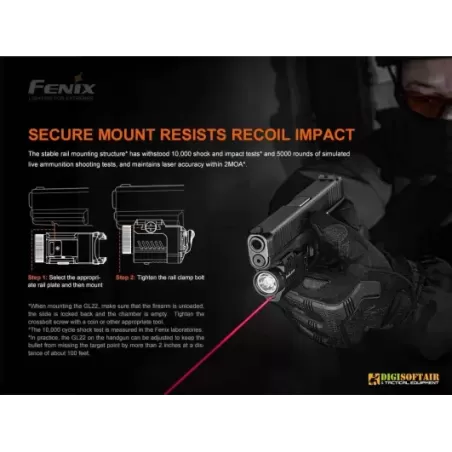 Fenix GL22 Tactical Light with Red Laser Sight 750 lumens