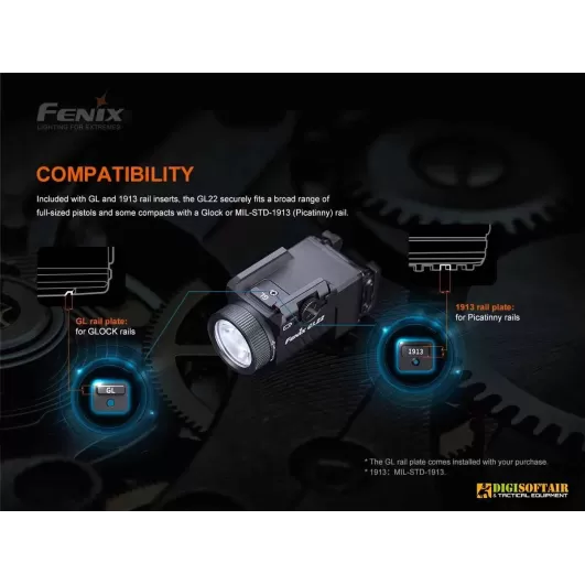 Fenix GL22 Tactical Light with Red Laser Sight 750 lumens