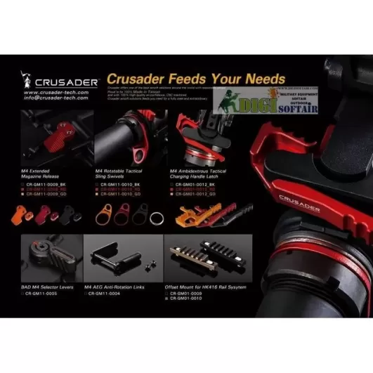 AMBIDEXTROUS TACTICAL CHARGING HANDLE LATCH BLUE CRUSADER BY VFC