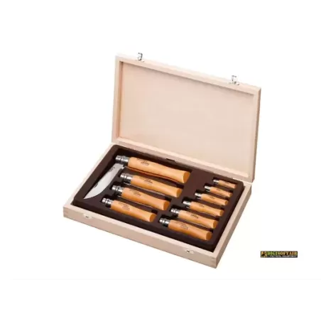 Opinel Box Legno Tradizione 10 PZ Carbonio