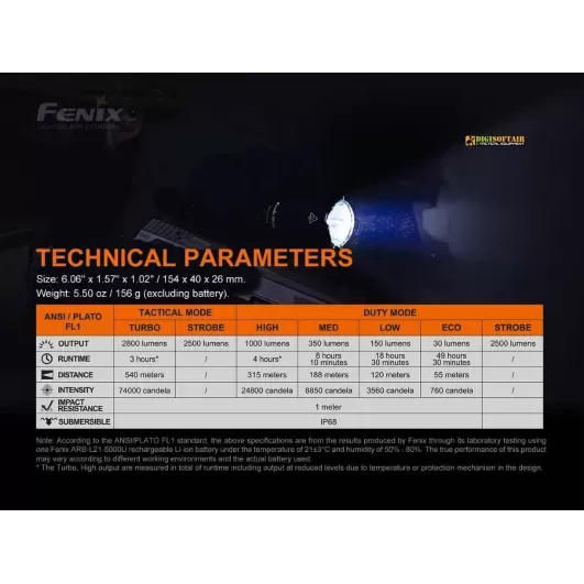 Fenix TK22 TAC 2800 lumens led flashlight