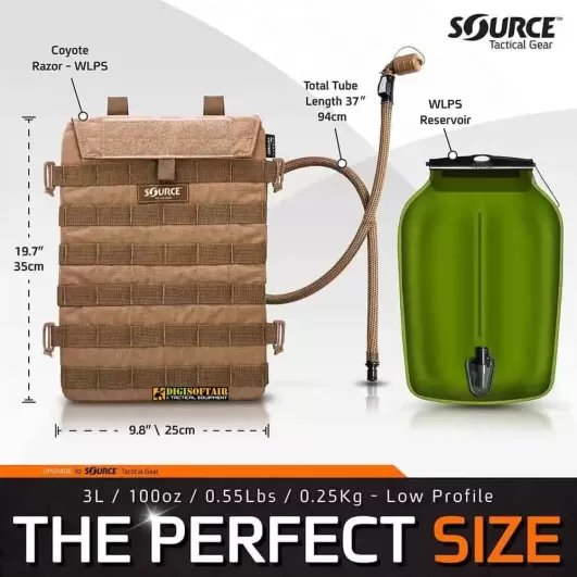 source Razor 3L Low Profile Hydration Pouch COYOTE BROWN