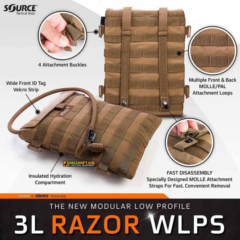 source Razor 3L Low Profile Hydration Pouch COYOTE BROWN