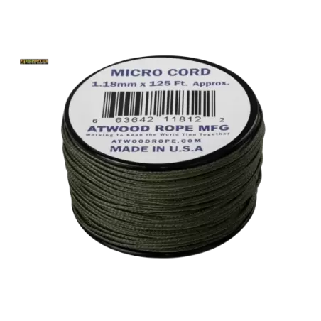 Atwood Rope MFG Micro Cord 125ft Olive Drab