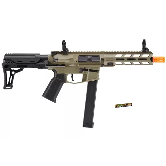 Lancer Tactical 9mm Battle X CQB Carbine Tan Airsoft AEG