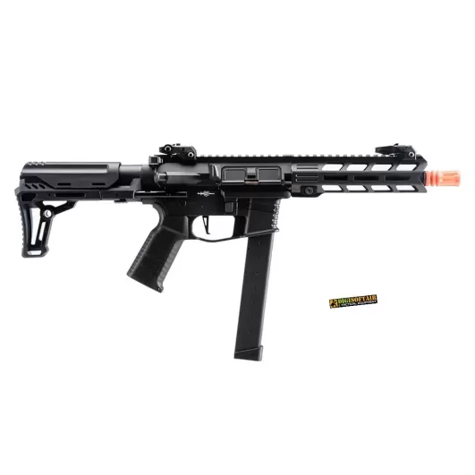 Lancer Tactical 9mm Battle X CQB Carbine Black Airsoft AEG