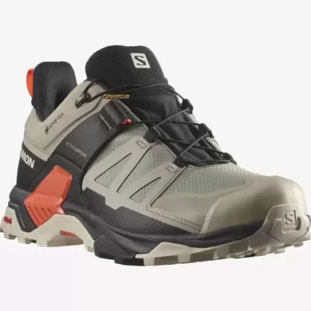 Salomon X ULTRA 4 Goretex Khaki / Black / Cherry tomato