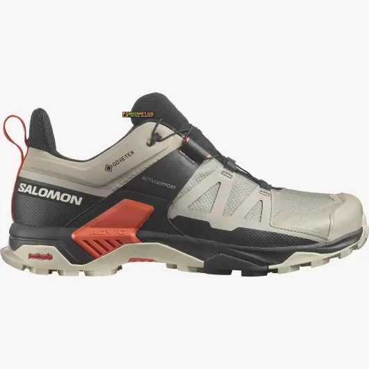 Salomon X ULTRA 4 Goretex Khaki / Black / Cherry tomato