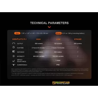 Fenix HT30 White Laser Flashlight 500 lumens 1500m di distanza 2