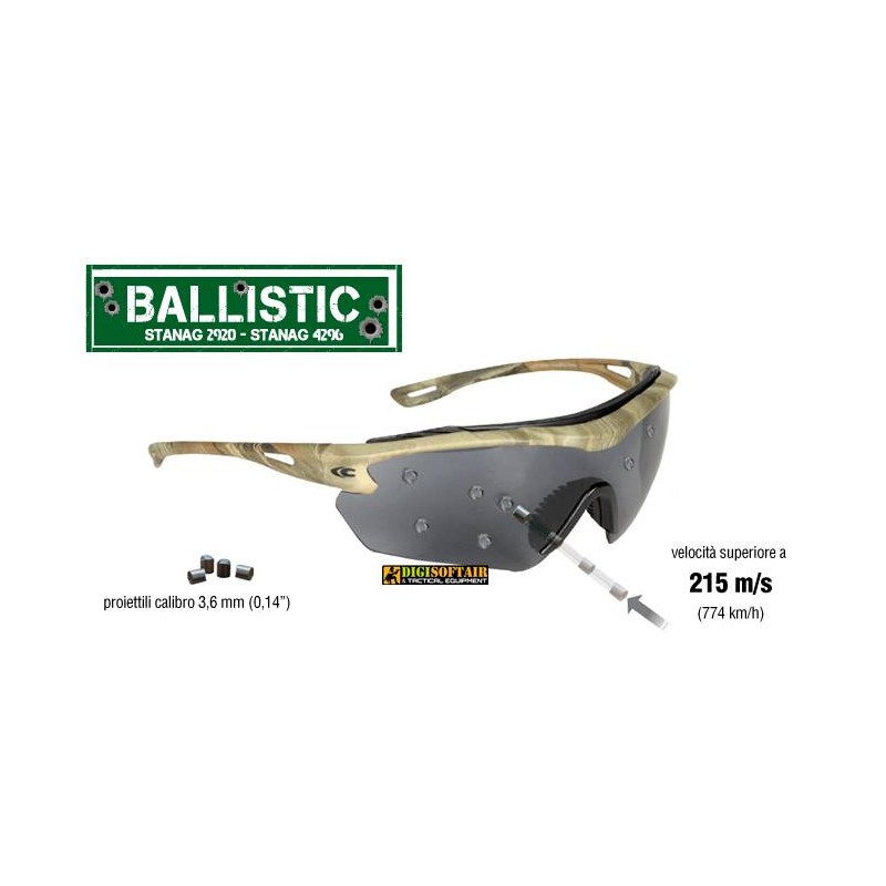 Cofra Gunner Certified ballistic goggles with sun lens
