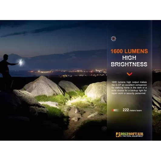 Fenix E-CP Rechargeable Flashlight with Power Bank Black