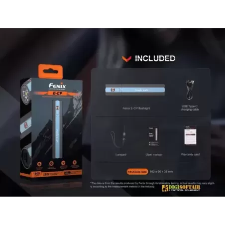 Fenix E-CP Rechargeable Flashlight with Power Bank Black