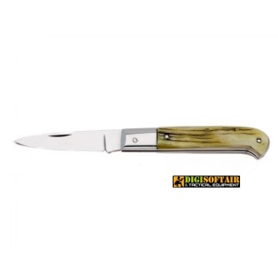Caltagirone Corno grezzo con testina inox 18cm, coltello artigianale 