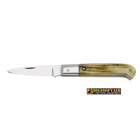 Caltagirone Corno grezzo con testina inox 18cm, coltello artigianale 