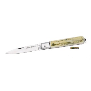 Sfilato Corno grezzo con testina inox 23cm, coltello artigianale 