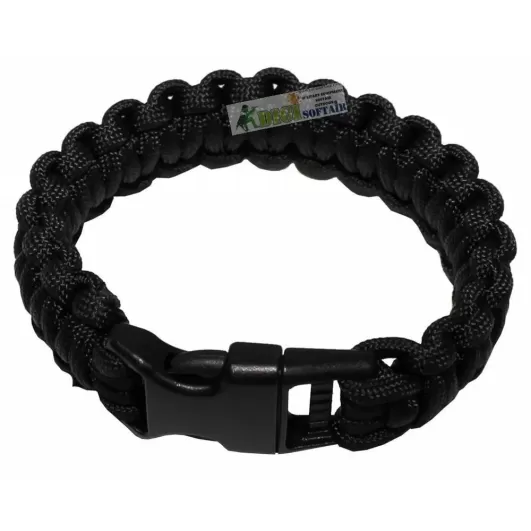 Bracelet, "Paracord", black, width 2,3 cm