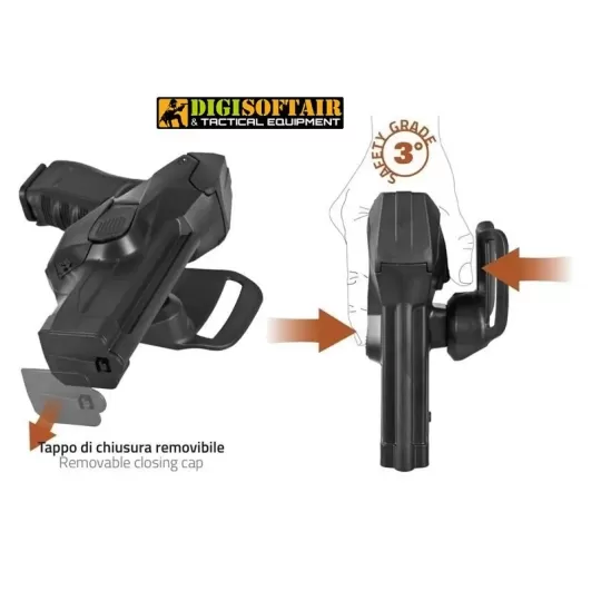 DCH8 Duty CAMA Vega holster fondina NERA per Glock 17
