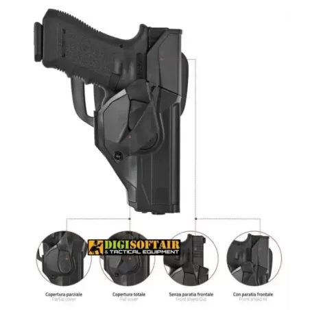DCHO8 Duty CAMA open Vega holster fondina NERA per Glock 17