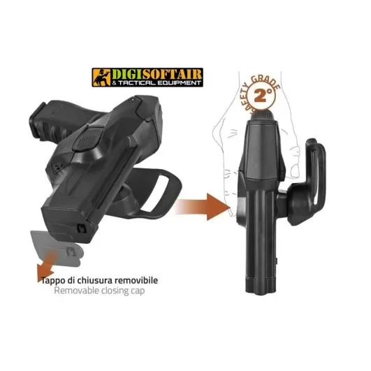 DCHO8 Duty CAMA open Vega holster fondina NERA per Glock 17